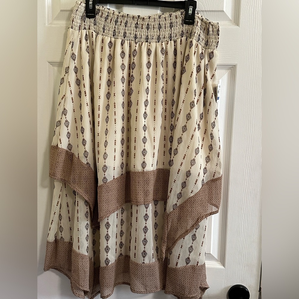 Style & Co Elastic Waist Lined & Layered Sheer Skirt Size XL NWT Tropic Travels - Picture 2 of 5